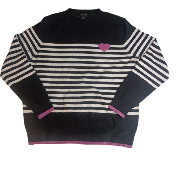 Calligraphie Striped Heart‎ Sweater SKUW547 - Picture 1 of 3